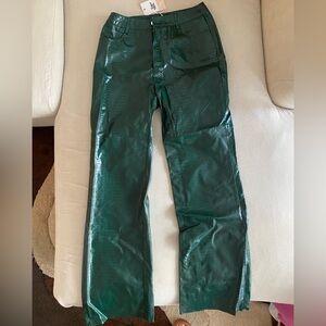 Tiger Mist Emerald Faux Leather Pants